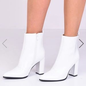 NEVER WORN white ankle boots!!